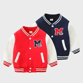 Children's Cardigan Jacket Baseball Sweater Set