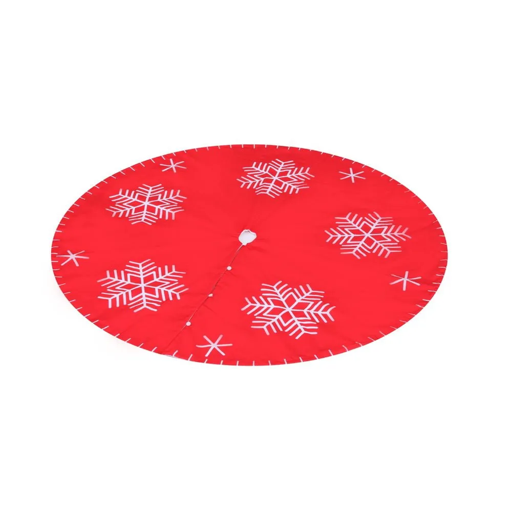 Christmas Tree Skirt 90cm Snowflake Ornaments Party Decorations