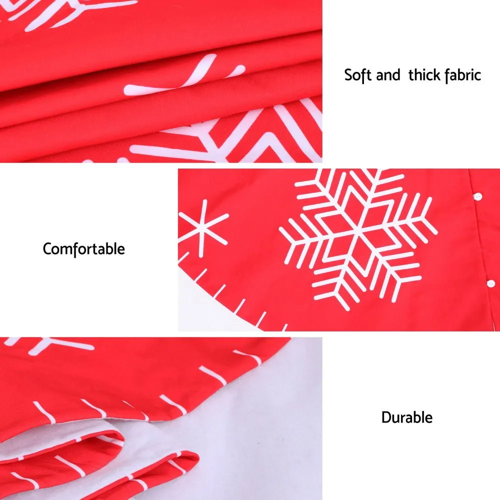 Christmas Tree Skirt 90cm Snowflake Ornaments Party Decorations