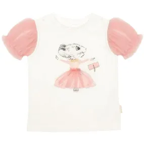 Claris Tulle Sleeve Tee- size 8 Years