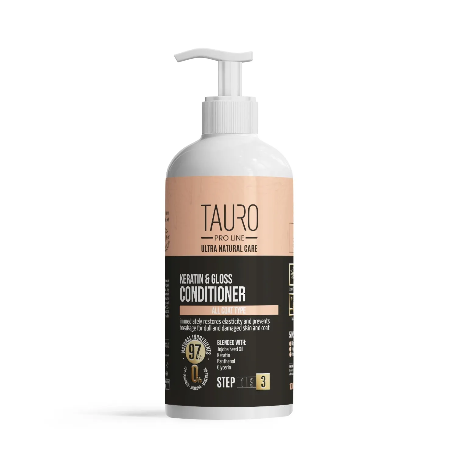 CLEARANCE Tauro Pro Line Ultra Natural Care Keratin & Gloss Dog & Cat Conditioner For All Coat Type To Nourish And Moisturize Skin & Coat