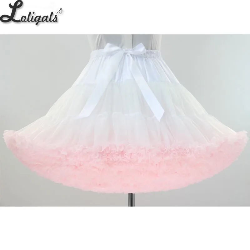 Colorful Women's Tutu Skirt Adult Tulle Ballet Dance Costume Fluffy Short Petticoat