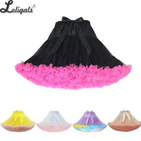 Colorful Women's Tutu Skirt Adult Tulle Ballet Dance Costume Fluffy Short Petticoat