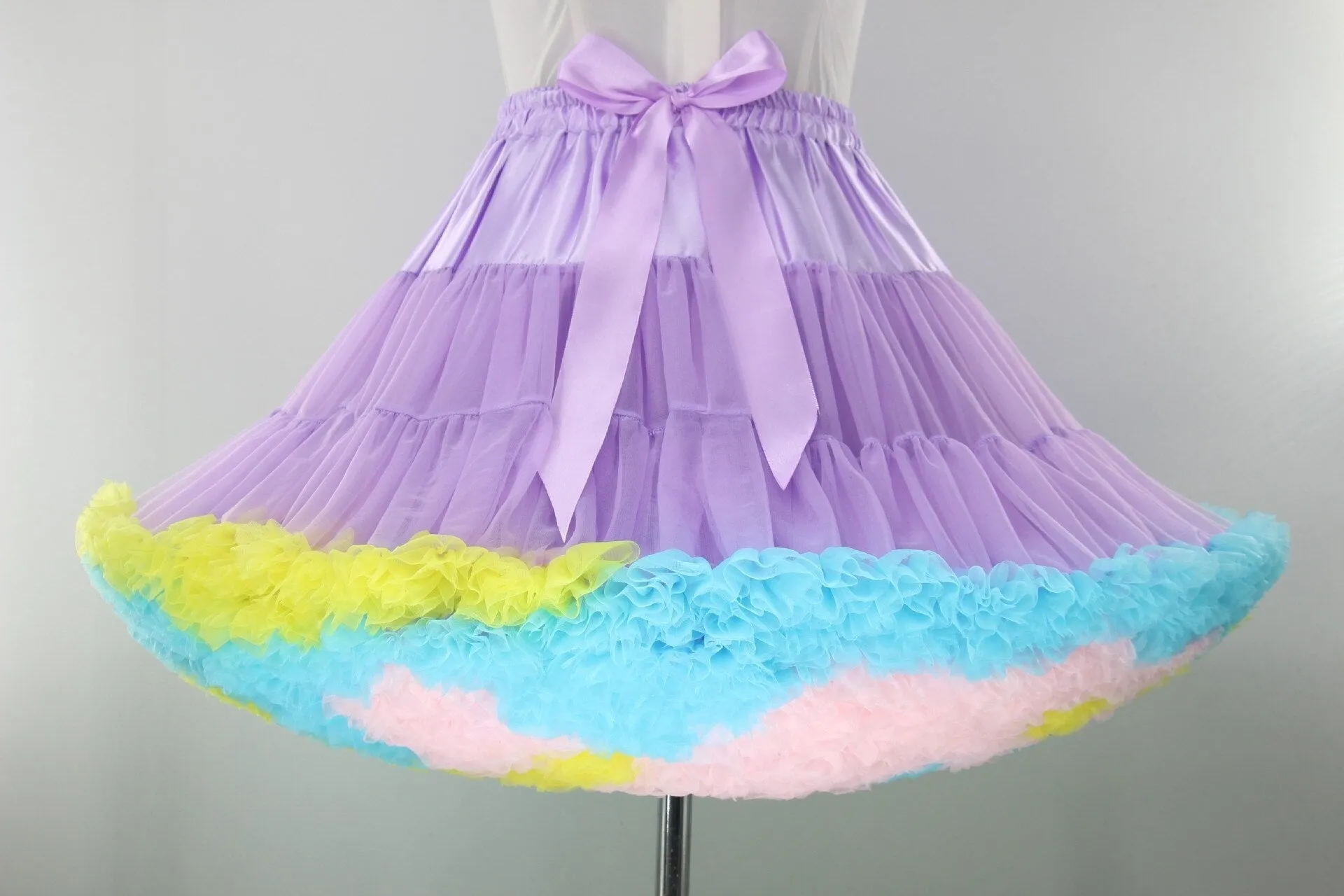 Colorful Women's Tutu Skirt Adult Tulle Ballet Dance Costume Fluffy Short Petticoat