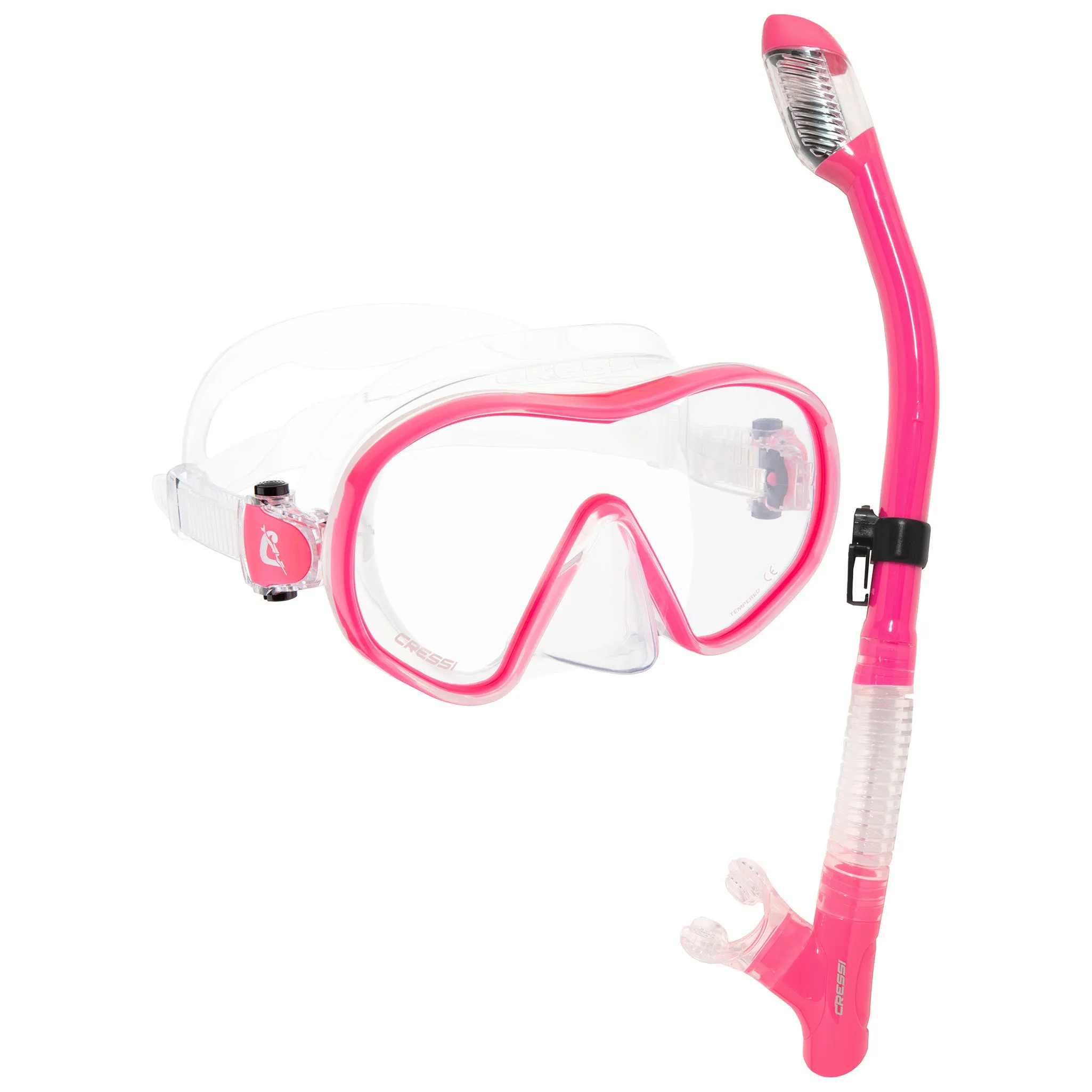 Cressi F-dual and Tao Dry Combo Snorkel Set