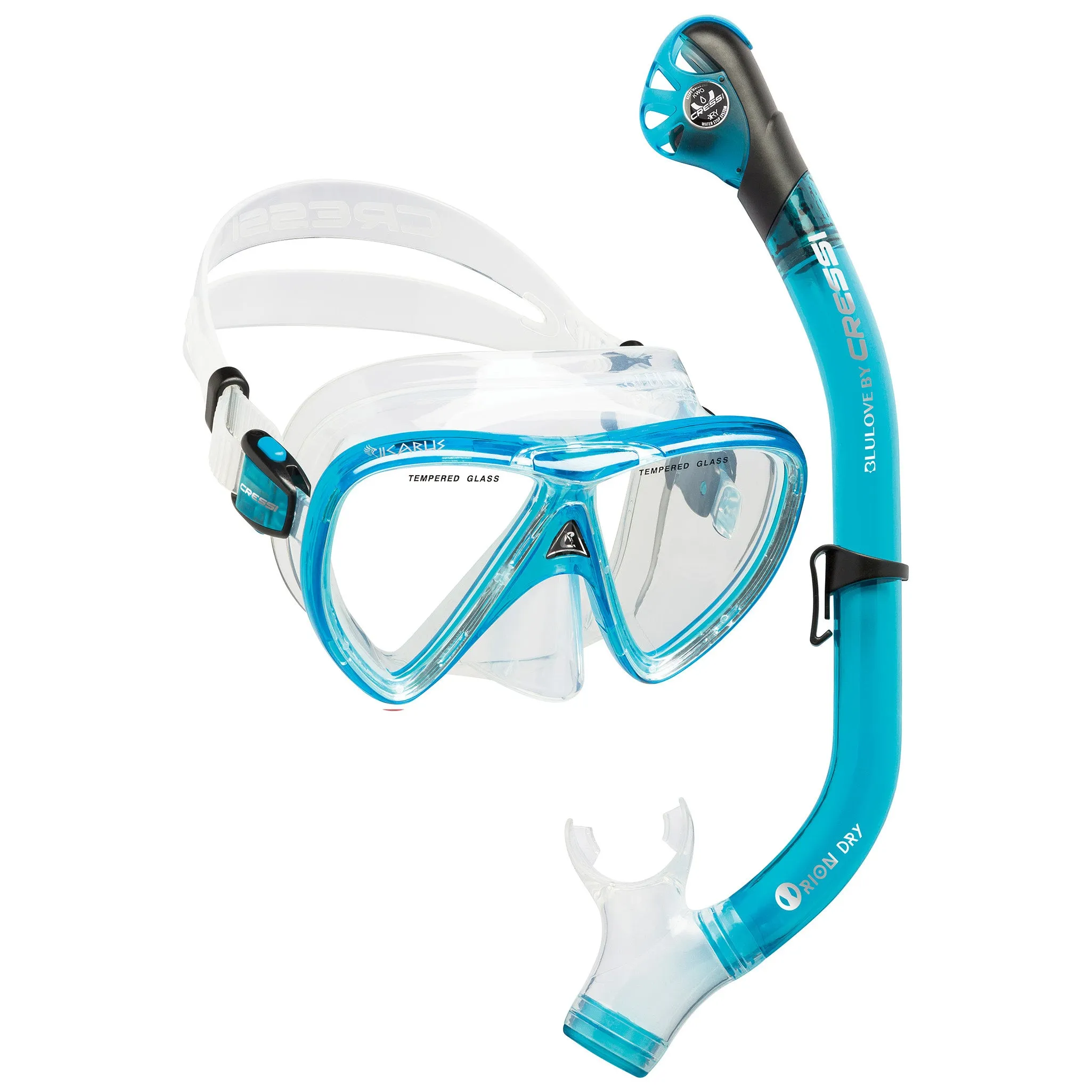 Cressi Ikarus Mask with Orion Dry Snorkel Combo