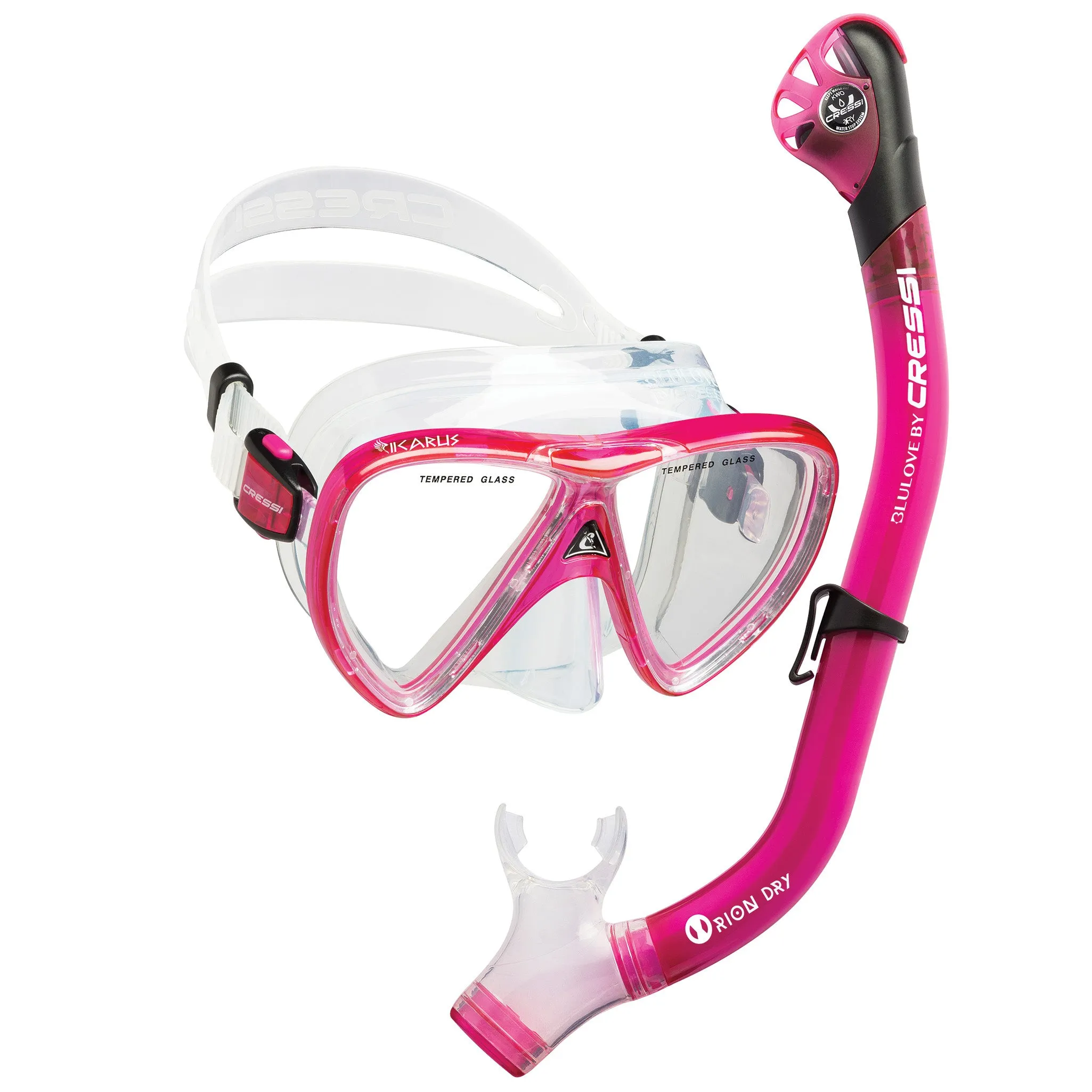 Cressi Ikarus Mask with Orion Dry Snorkel Combo