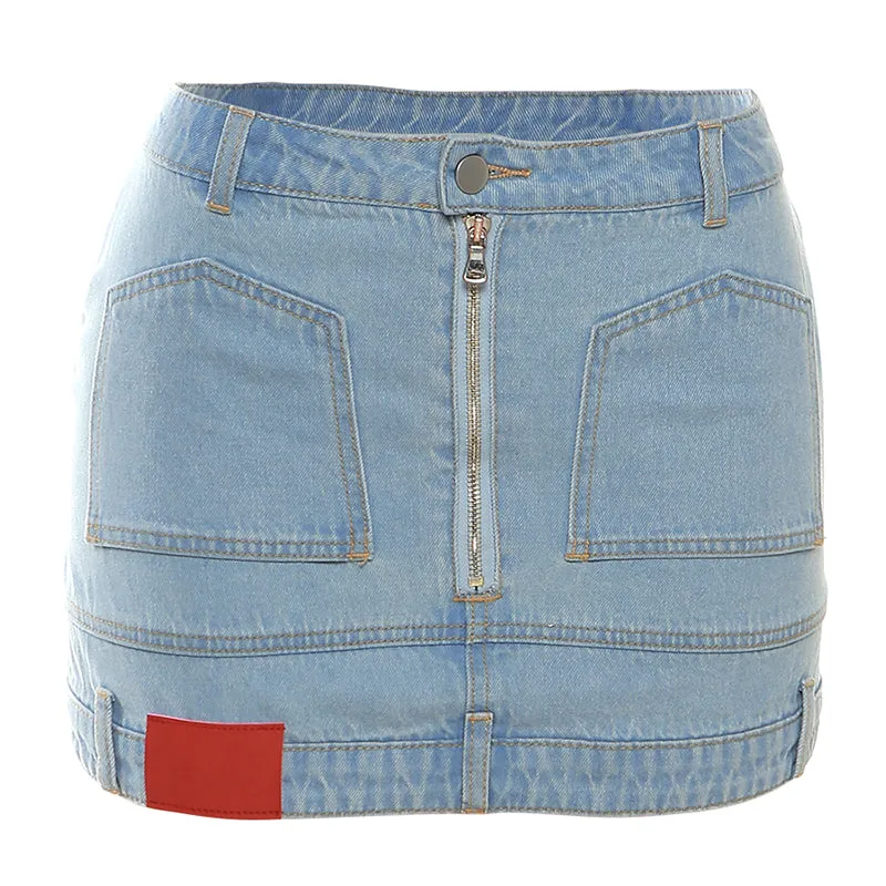 Cutie Pie Abstract Denim Skirt