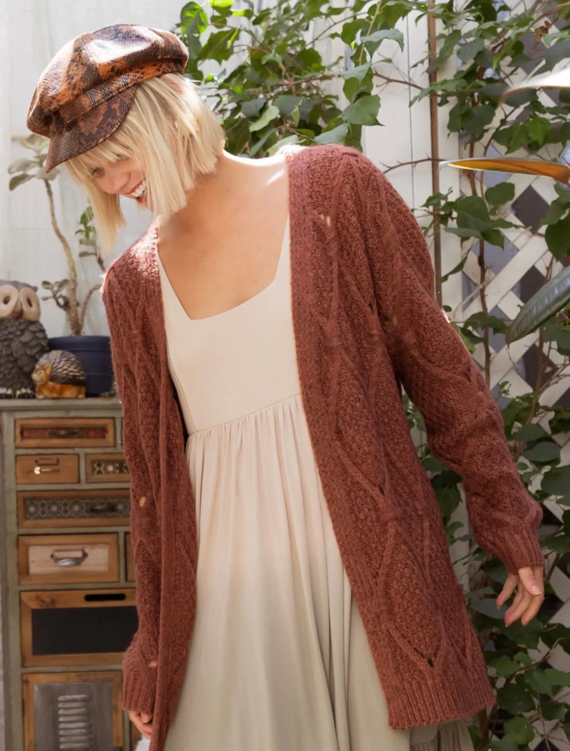 Diamond eyelet cardigan