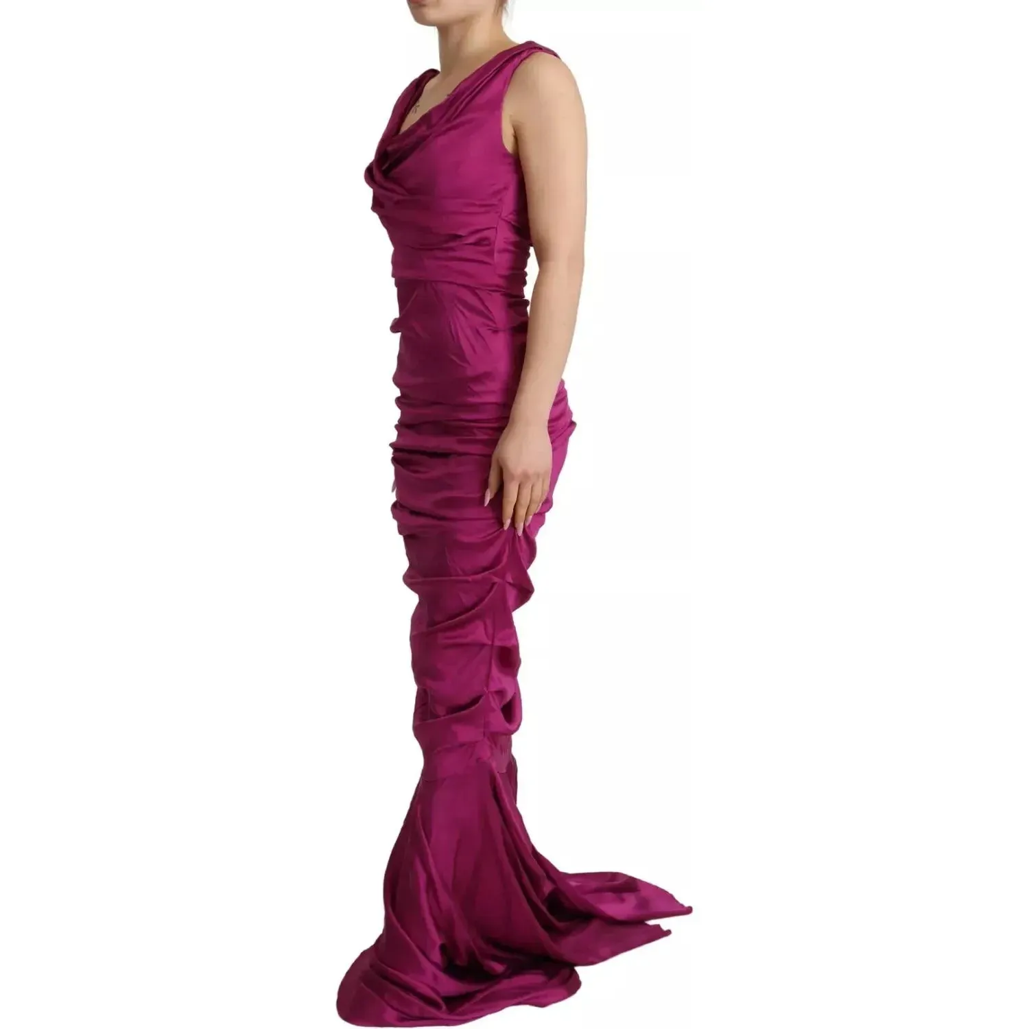 Dolce & Gabbana Sheath Mermaid Fuchsia Silk Stretch Gown Dress