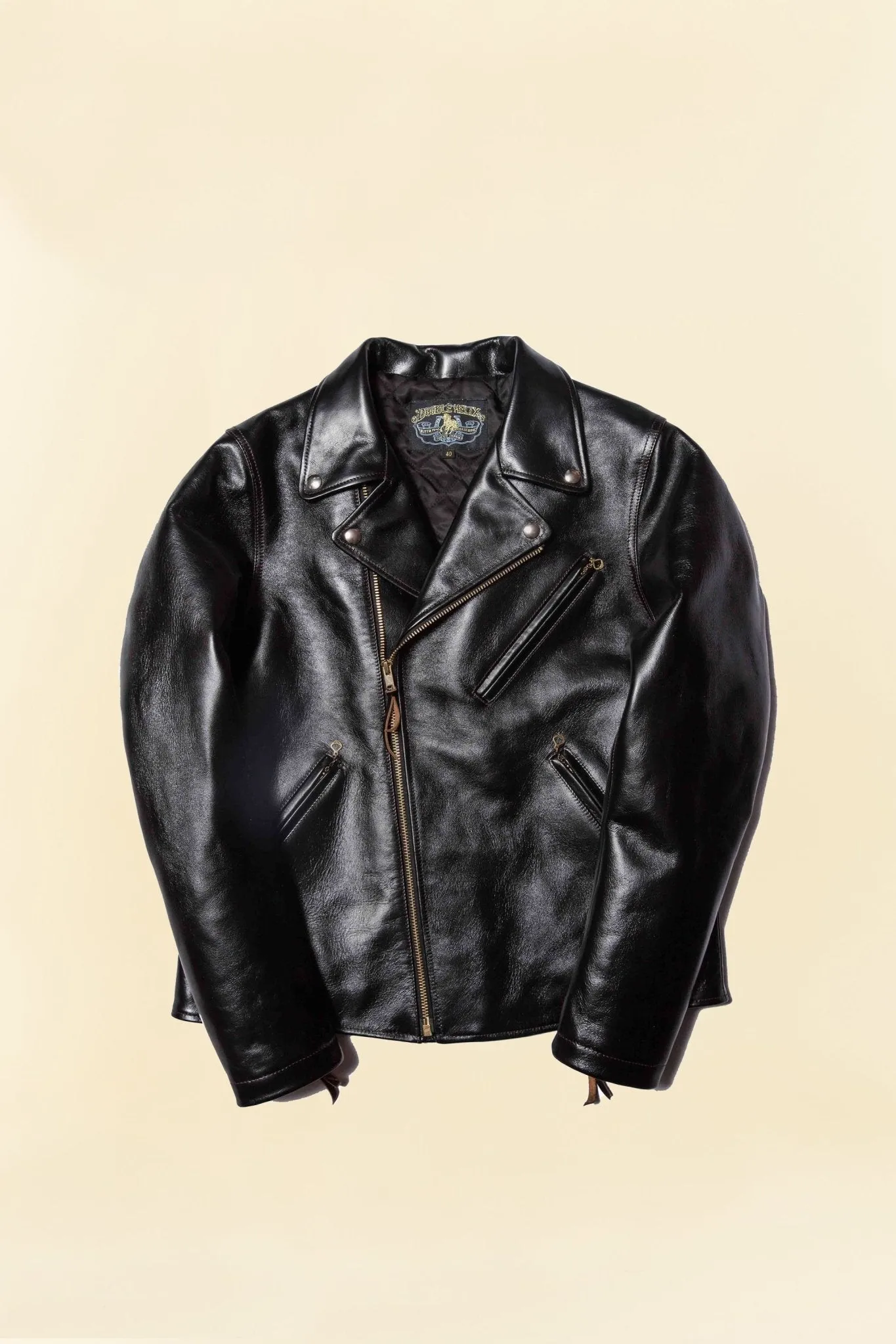 Double Helix 'Deviant' Horsehide Leather Jacket - Black