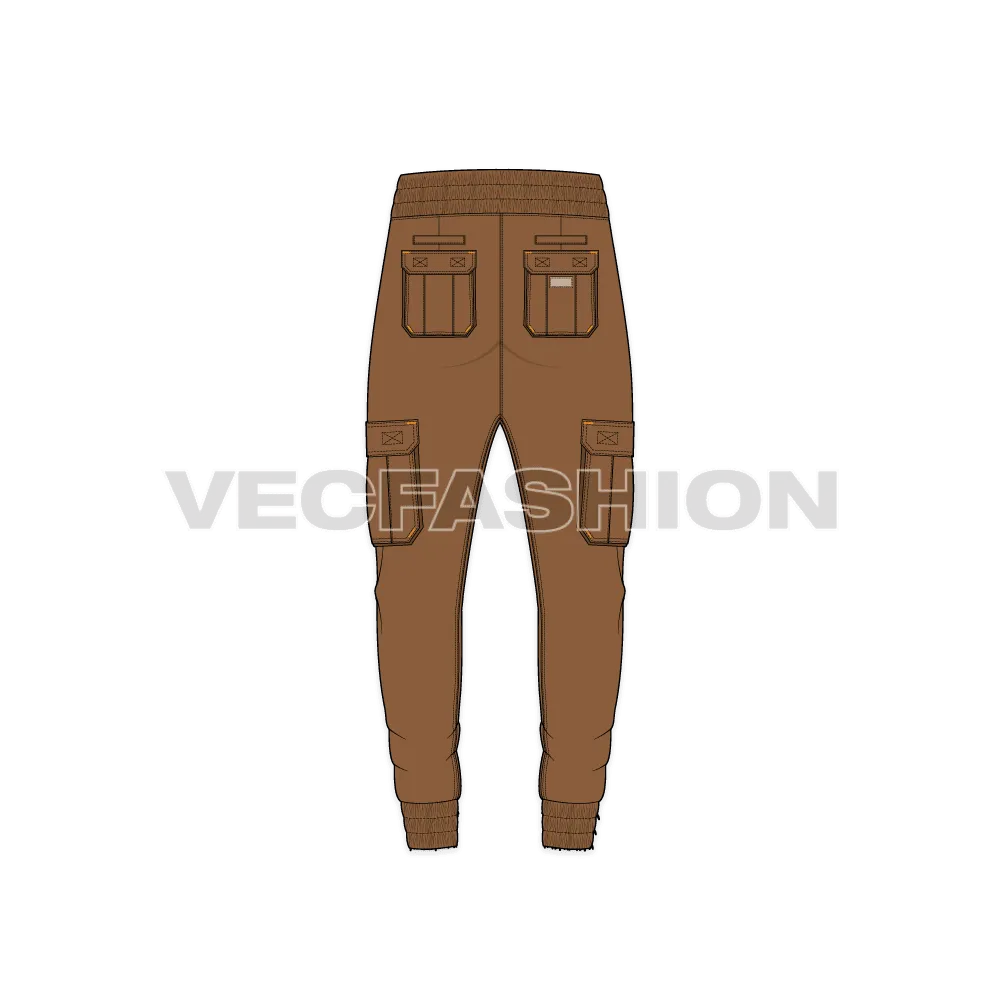 Download Online Mens Lose Fit Cargo Joggers Vector Template