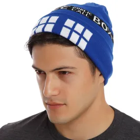 Dr Who Tardis Phone Booth Beanie Knit Hat Cap