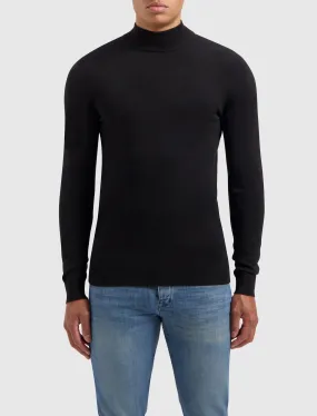 Essential Knitwear Mockneck Sweater | Black