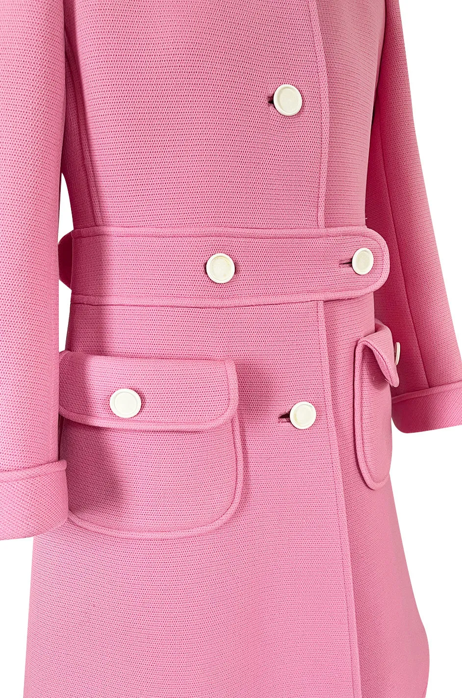 Exceptional Museum Held Fall 1969 Andre Courreges Couture Sculpted Pink Coat