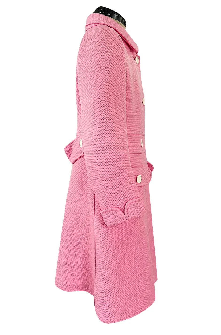 Exceptional Museum Held Fall 1969 Andre Courreges Couture Sculpted Pink Coat