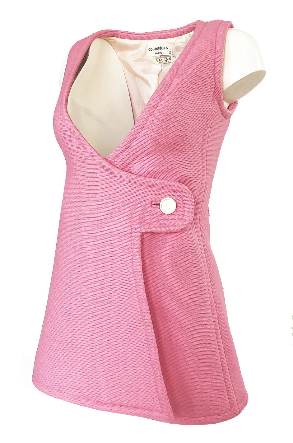 Fall 1969 Andre Courreges Haute Couture Pink Micro Mini Dress or Tunic