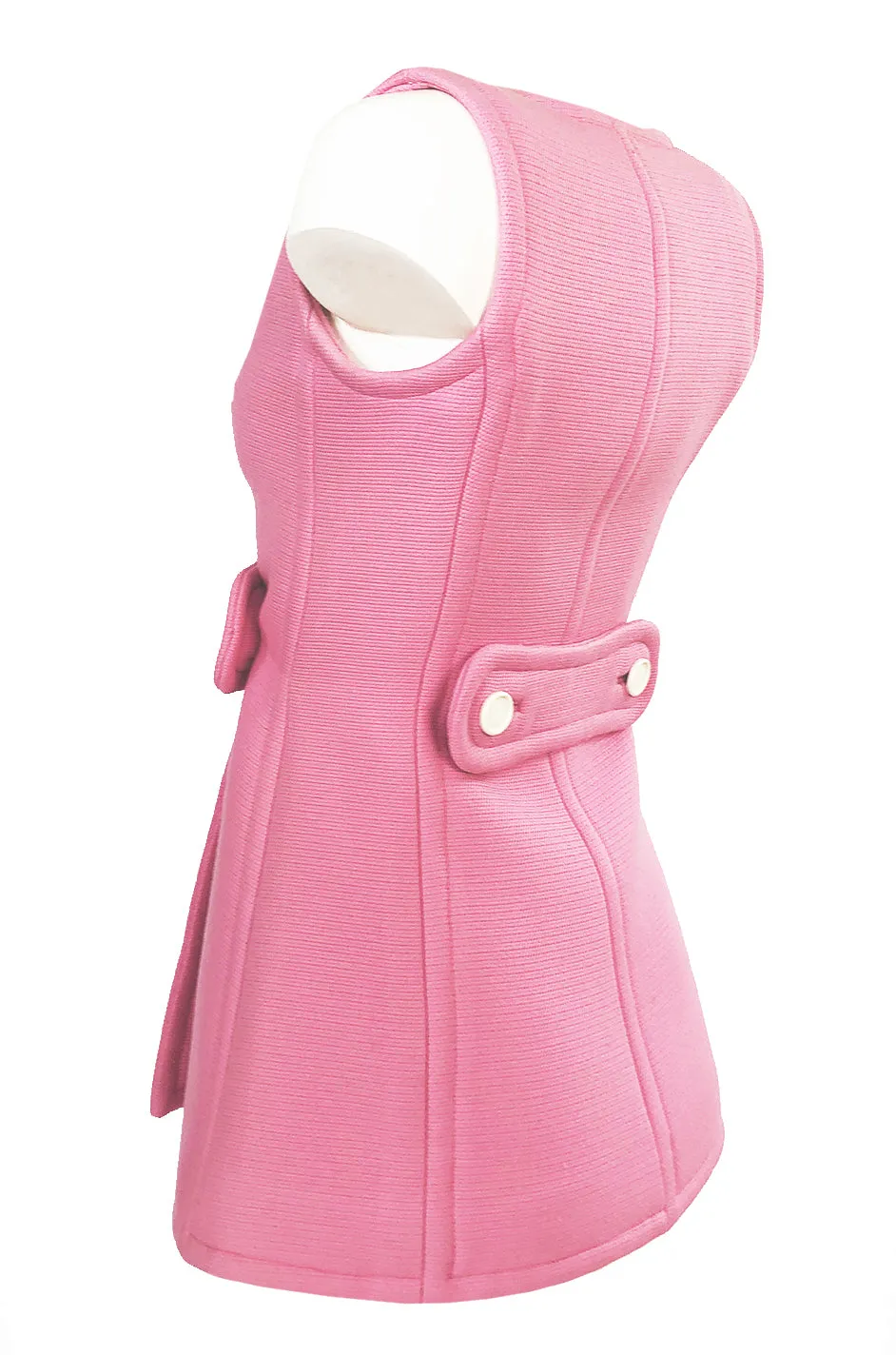 Fall 1969 Andre Courreges Haute Couture Pink Micro Mini Dress or Tunic