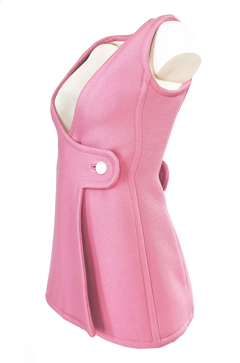 Fall 1969 Andre Courreges Haute Couture Pink Micro Mini Dress or Tunic