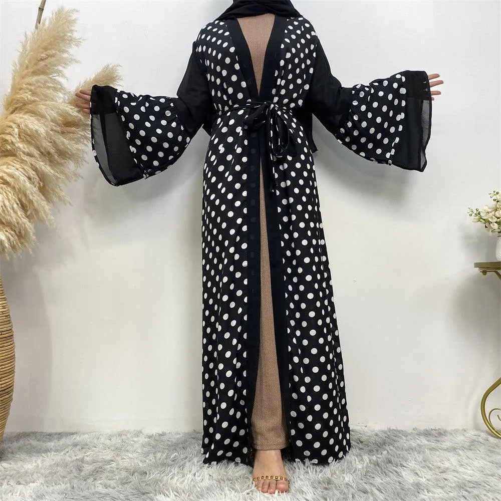 Fashion Polka Dot Cardigan Robe