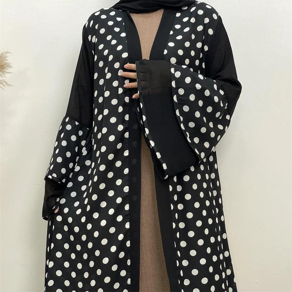 Fashion Polka Dot Cardigan Robe