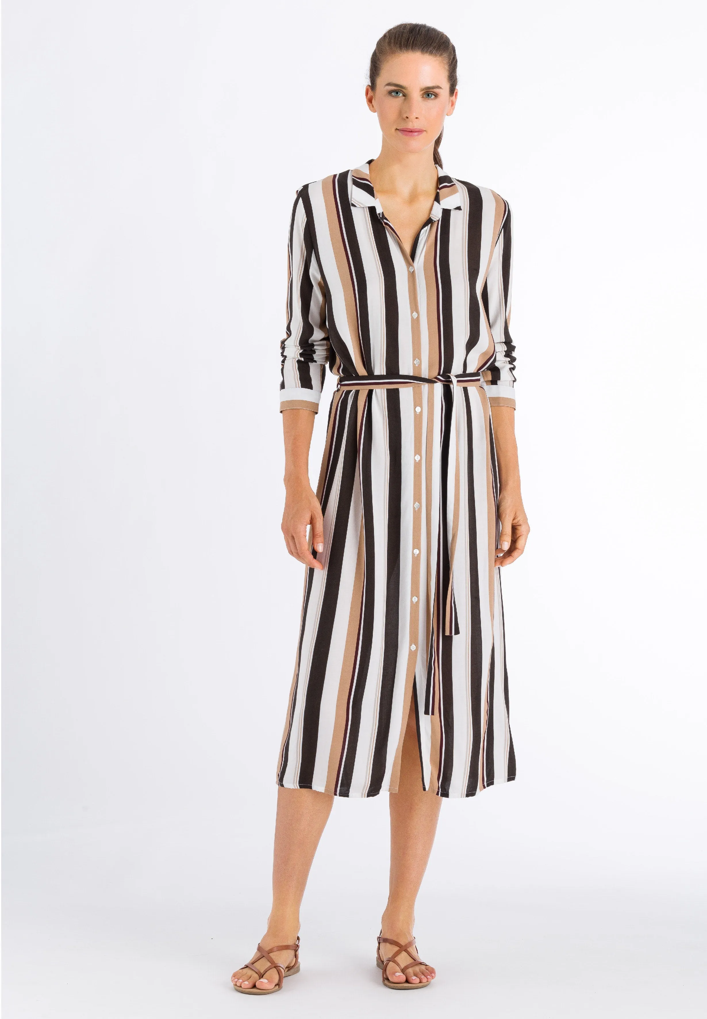 Favourites Long Sleeve Dress | Everglade Stripe 78522-1934