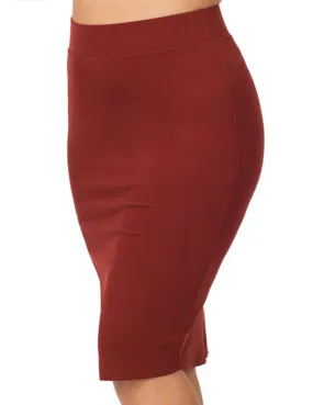 Fired Brick Pencil Skirt