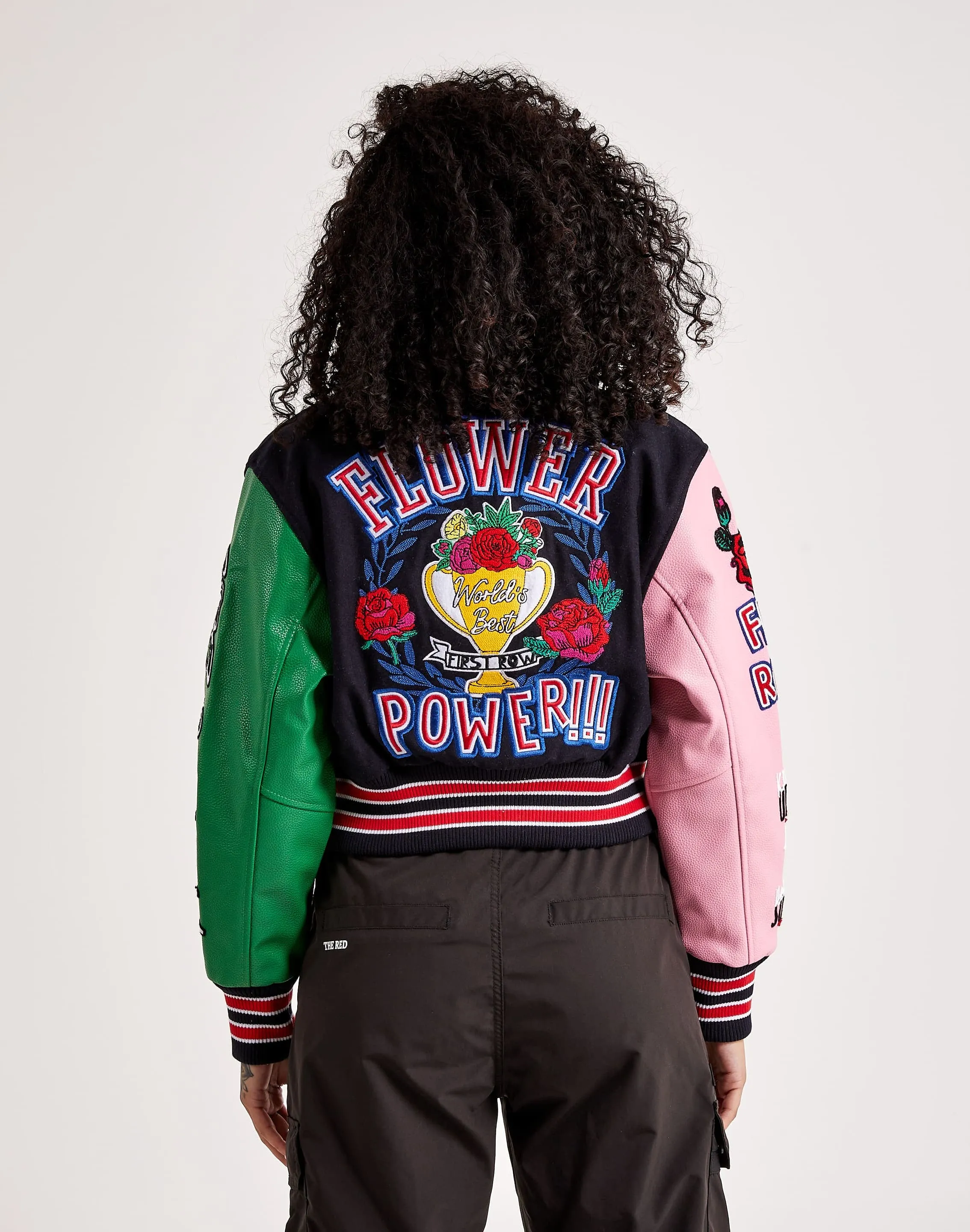 First Row Flower Power Varsity Jacket