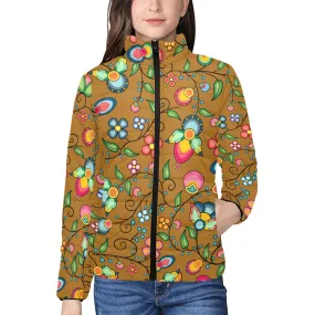 Floral Bounty Fall Leaves Women's Padded Jacket