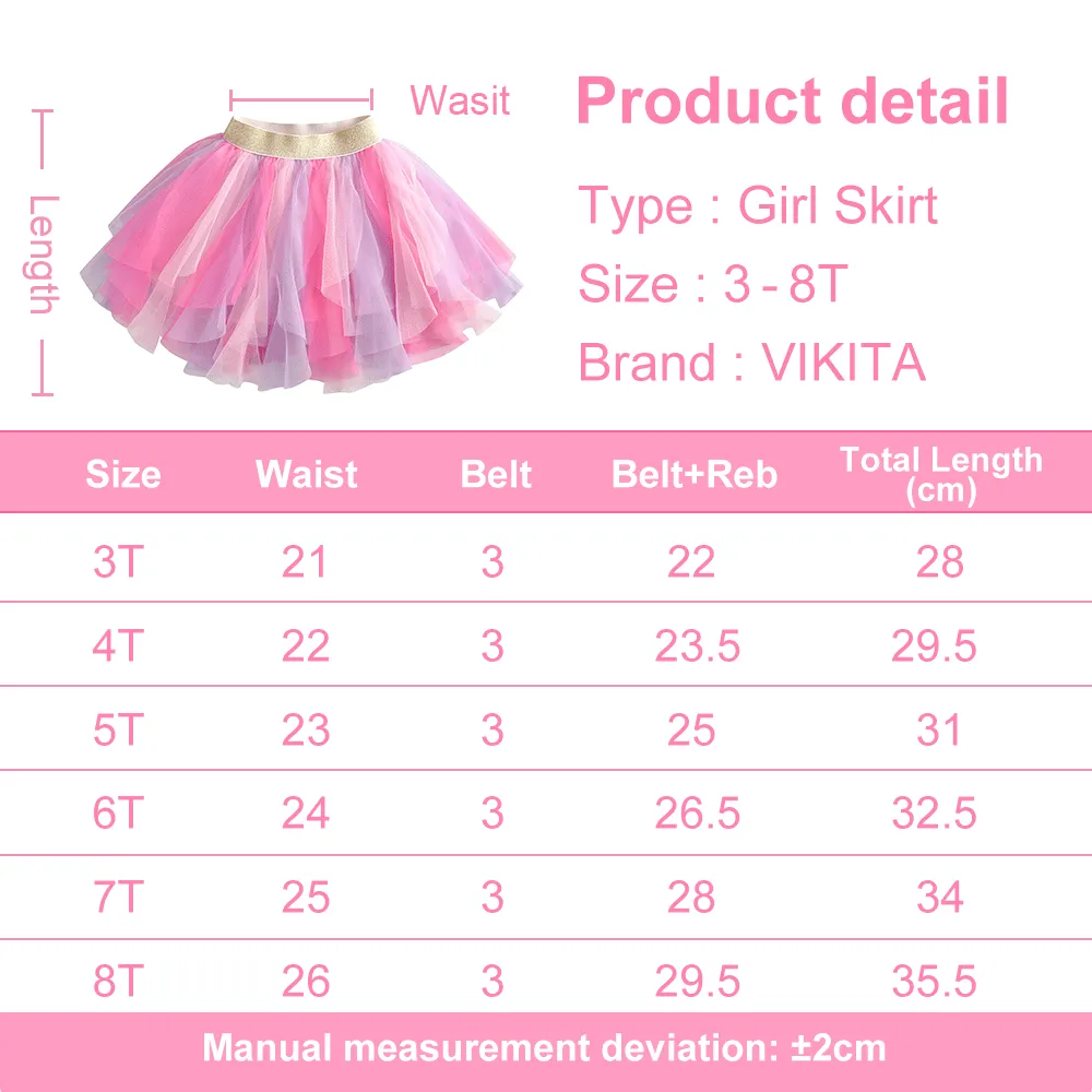 Girls Sequin Shimmer Tulle Layer Skirt 3T-8T