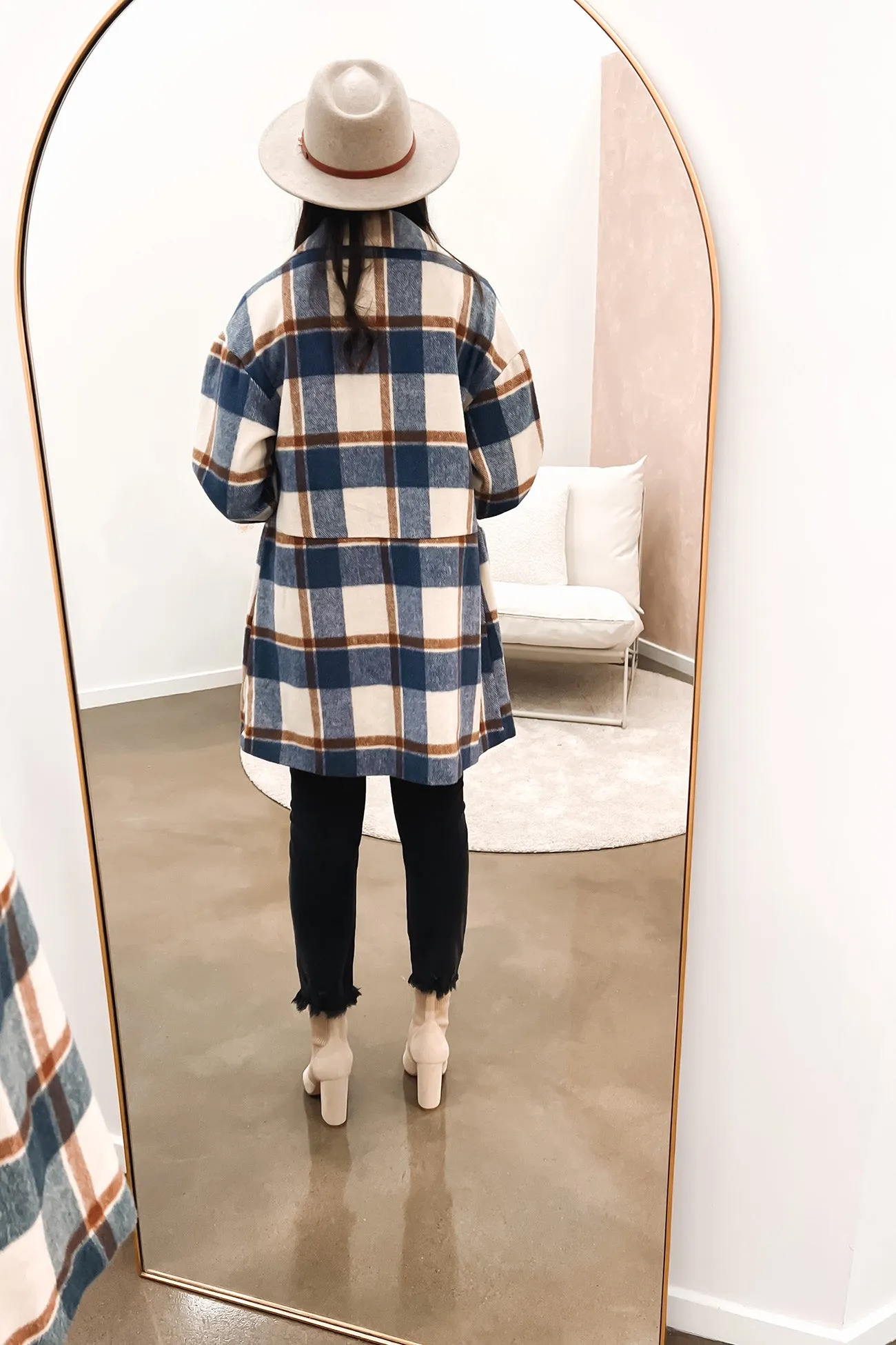 Gracie Check Coat Blue Check