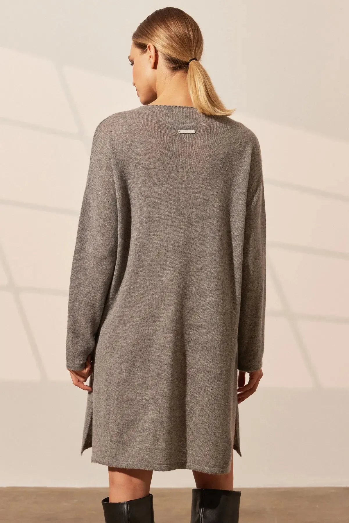 Gray Pure Cashmere Kostir Women's Tunic Sweater