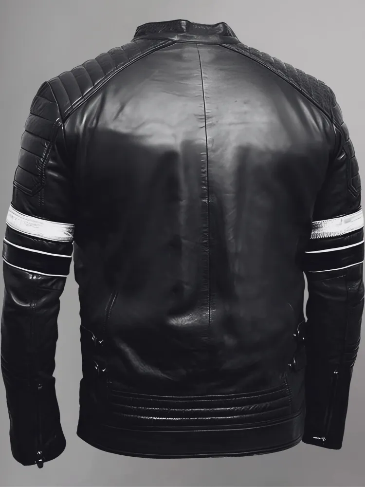 Green Men Biker Leather Jacket