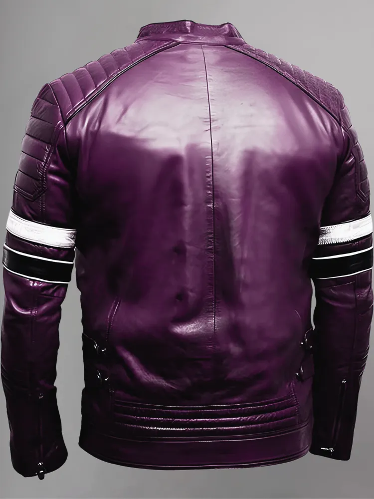 Green Men Biker Leather Jacket