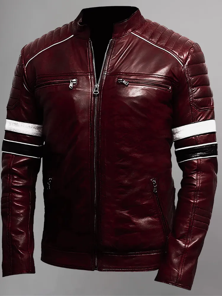 Green Men Biker Leather Jacket