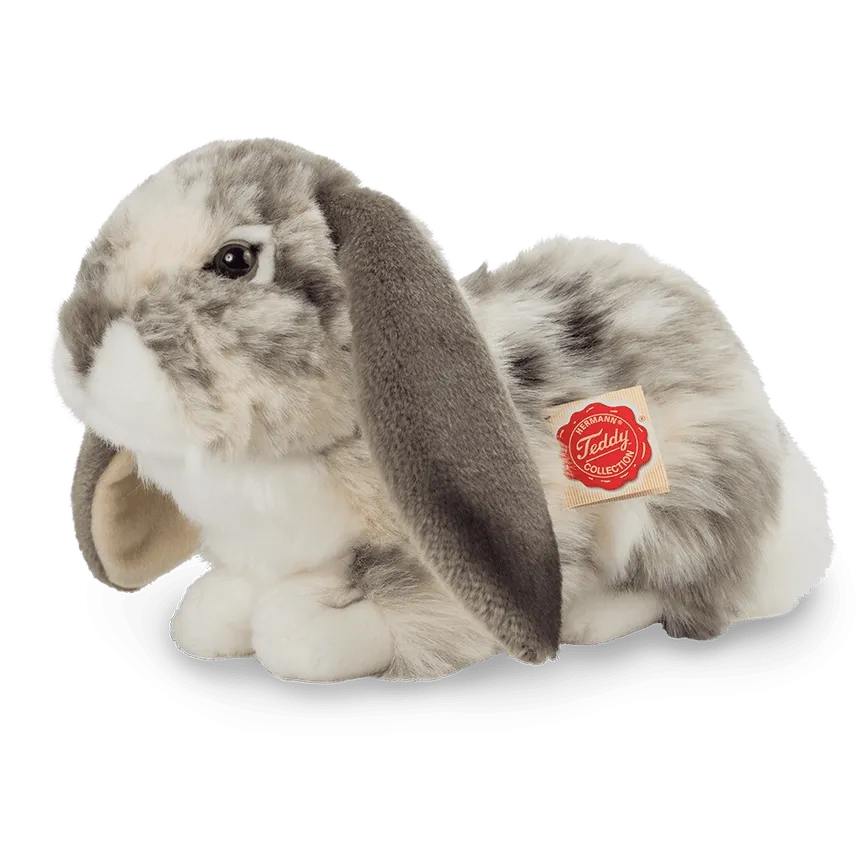 Grey and White Floppy Earred Bunny Large Teddy Herman