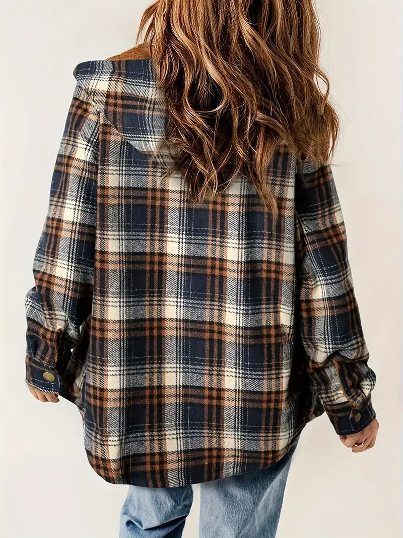 Hilary Checkered Jacket with Sherpa Lining