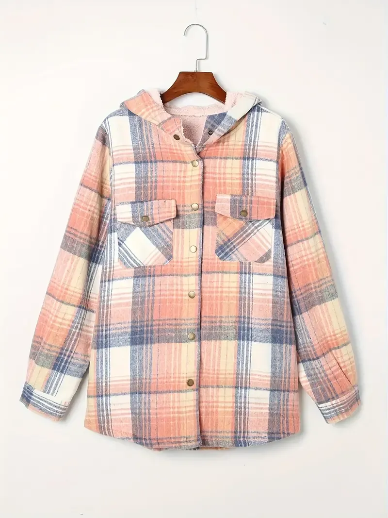 Hilary Checkered Jacket with Sherpa Lining