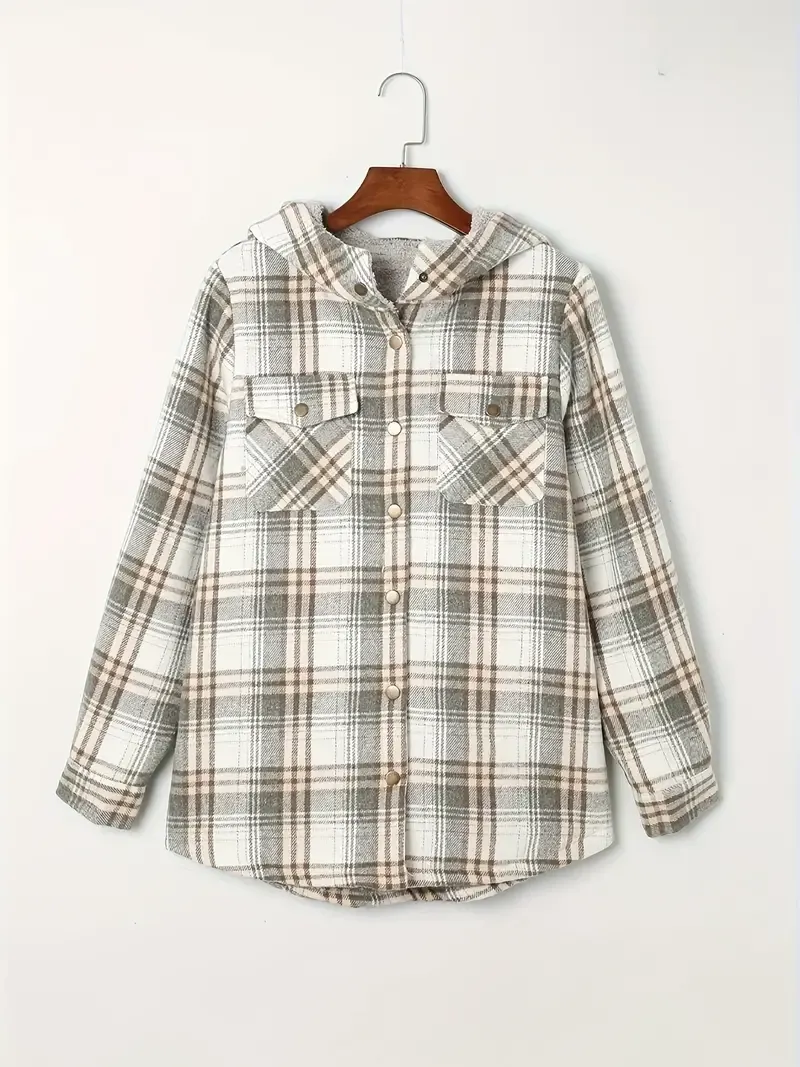 Hilary Checkered Jacket with Sherpa Lining