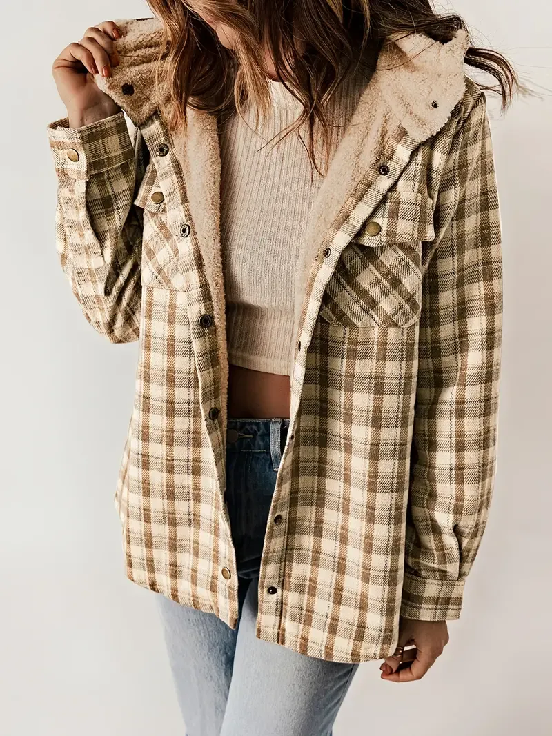 Hilary Checkered Jacket with Sherpa Lining