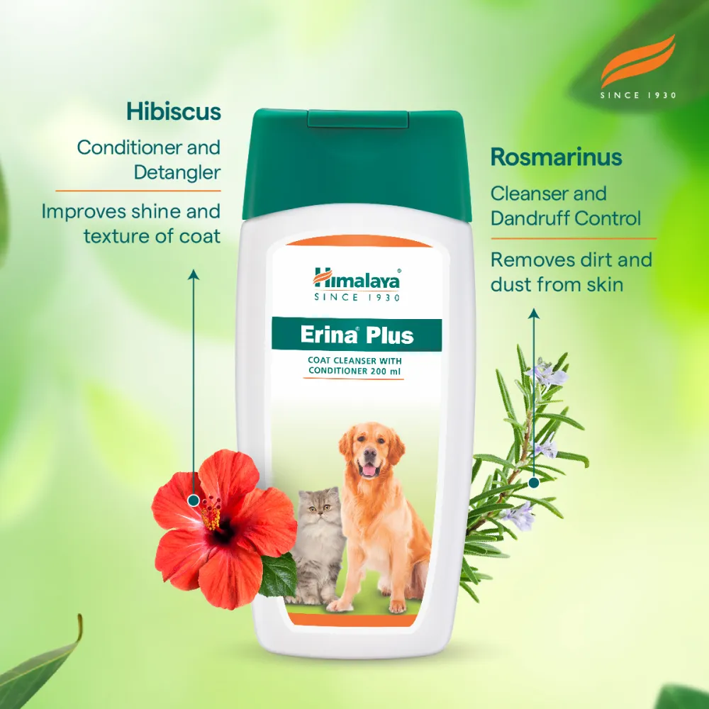 Himalaya Erina Plus Coat Cleanser with Conditioner for Dogs and Cats