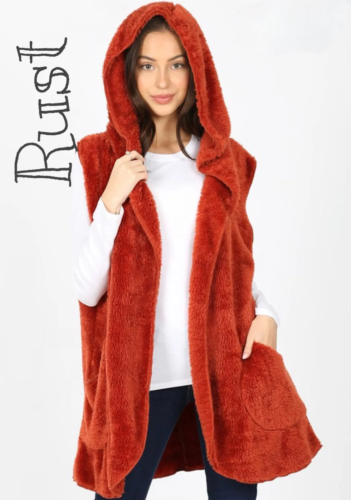 Hooded Plush Sherpa Cardigans