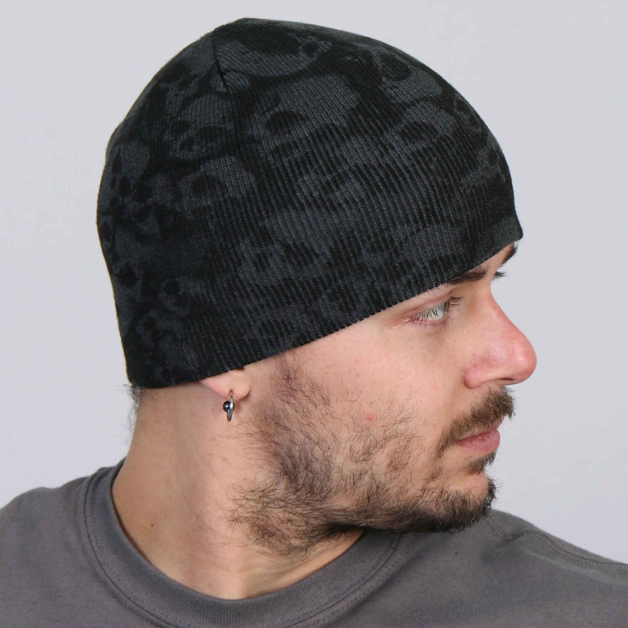 Hot Leathers KHB1036 Ancient Skulls Knit Cap