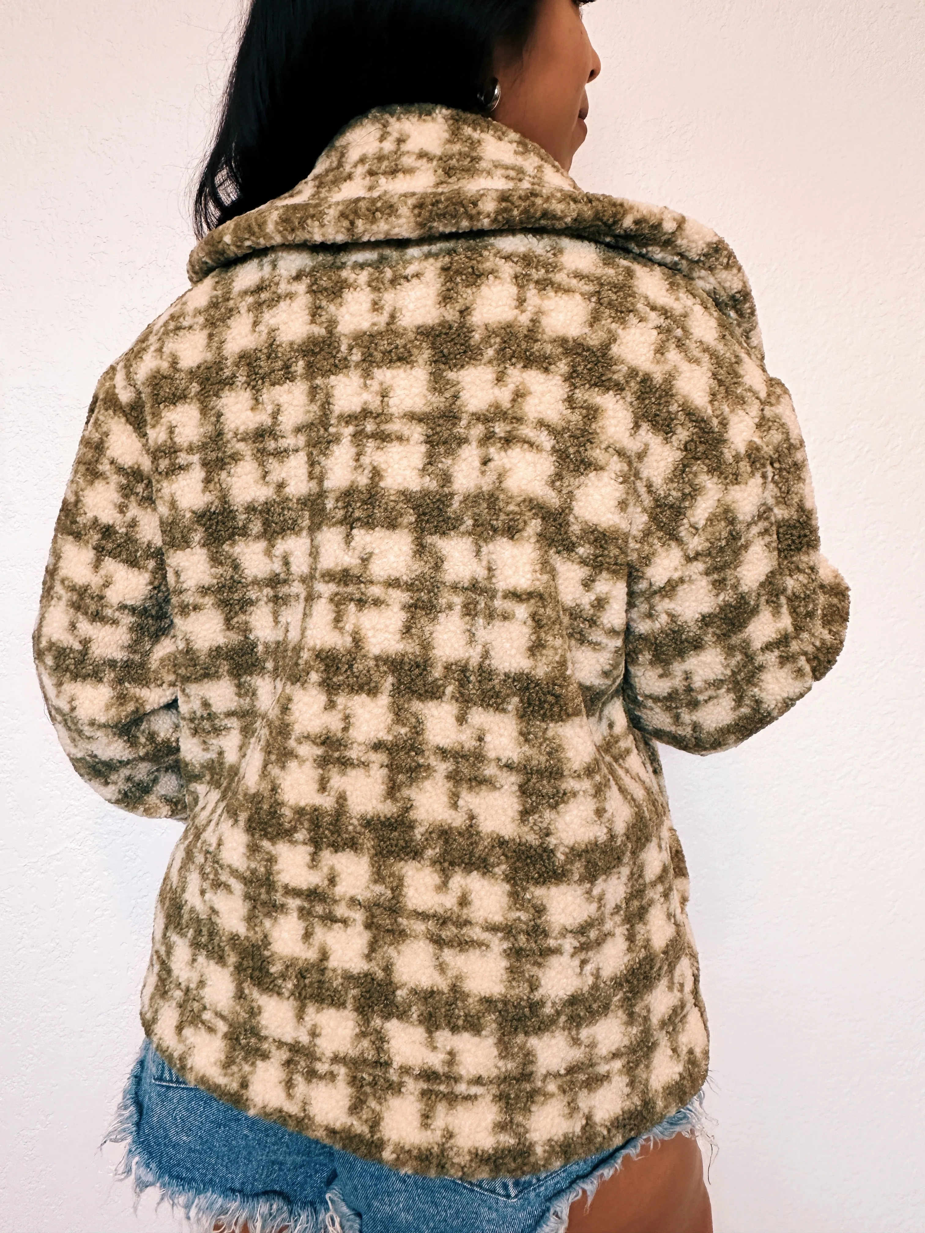 Houndstooth Sherpa Jacket