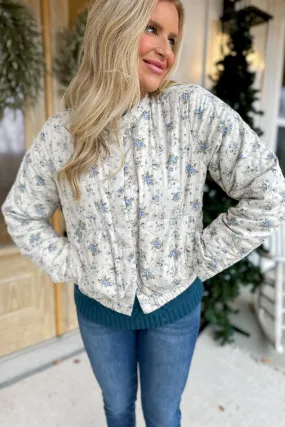 Judson Quilted Floral Button Down Jacket