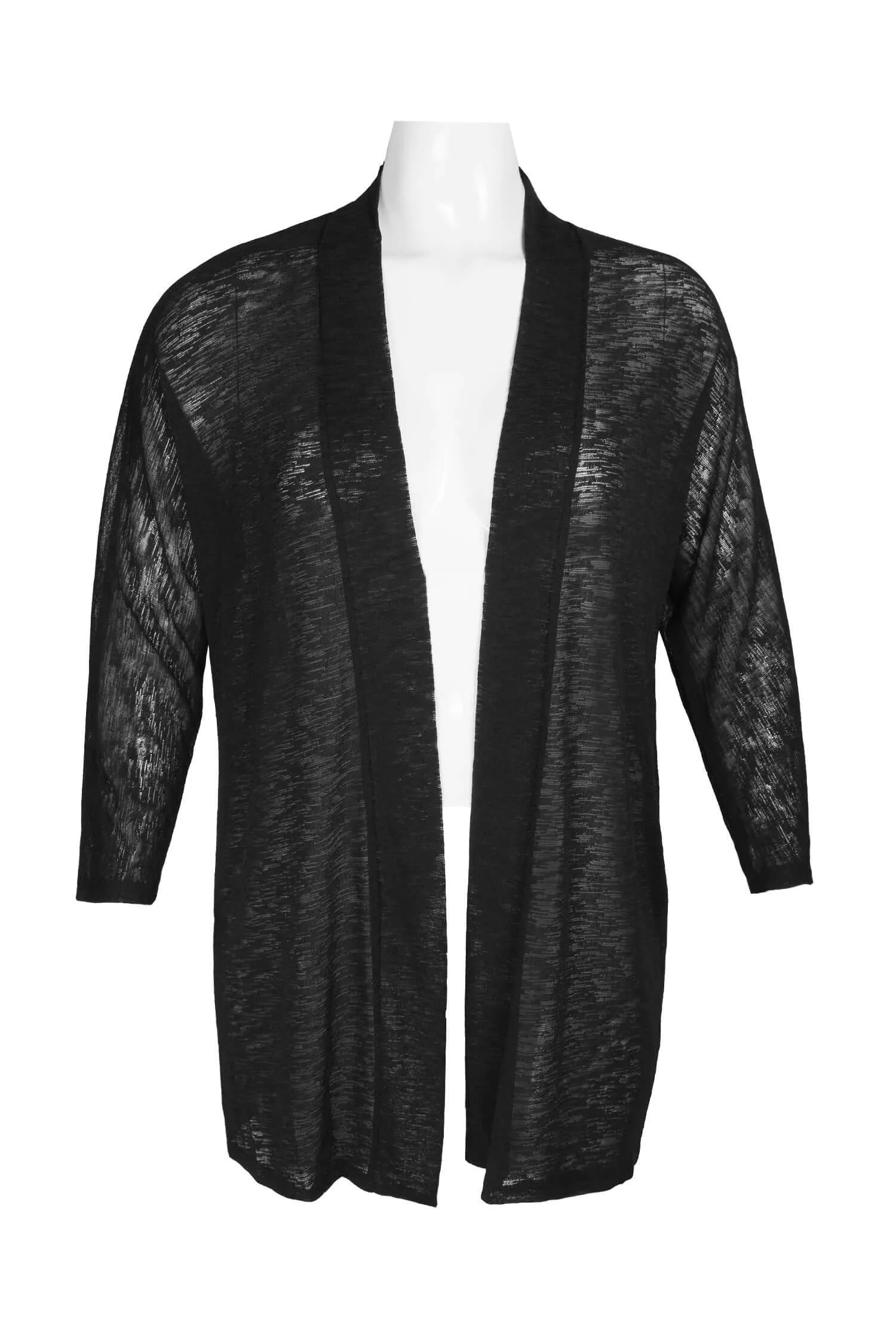 Kasper Open Front Dolman Sleeve Solid Duster Cardigan Onion Skin Jacket (Plus Size)