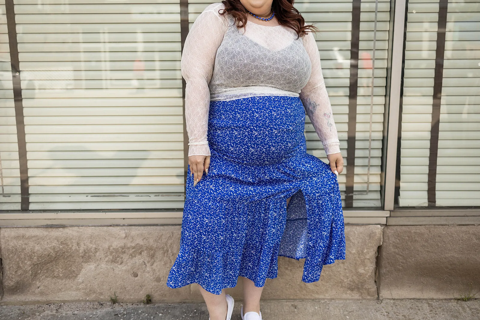 ladonna skirt in blue floral