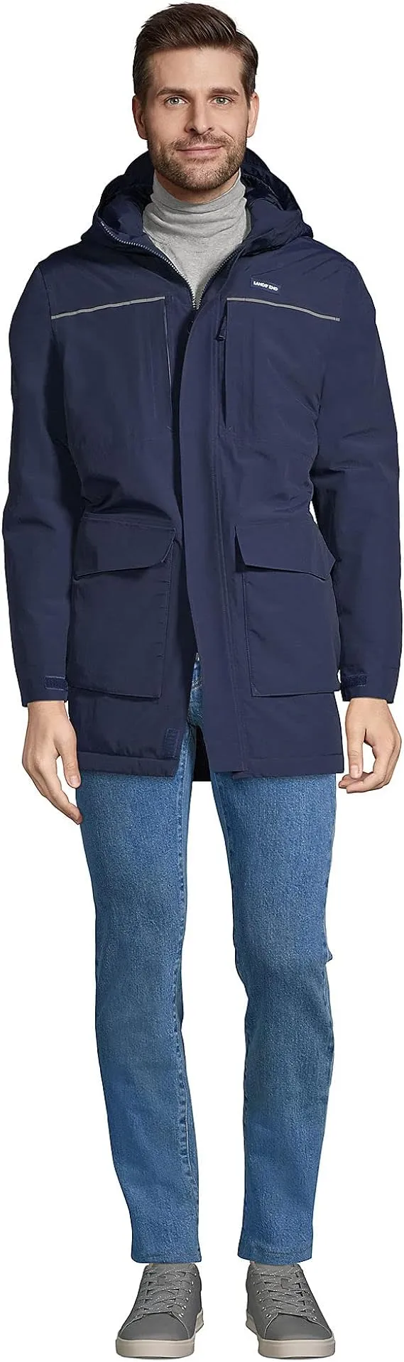 Lands' End Mens Squall Parka Radiant Navy Tall XX-Large