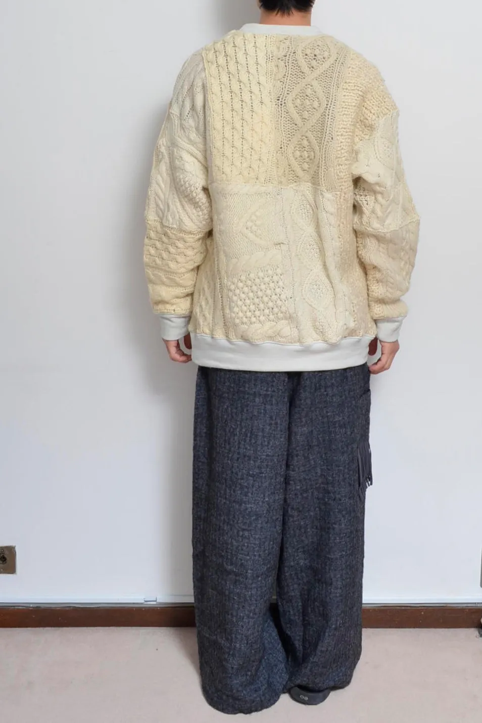 LINEN WOOL WIDE PAINTER PT / NAV_03