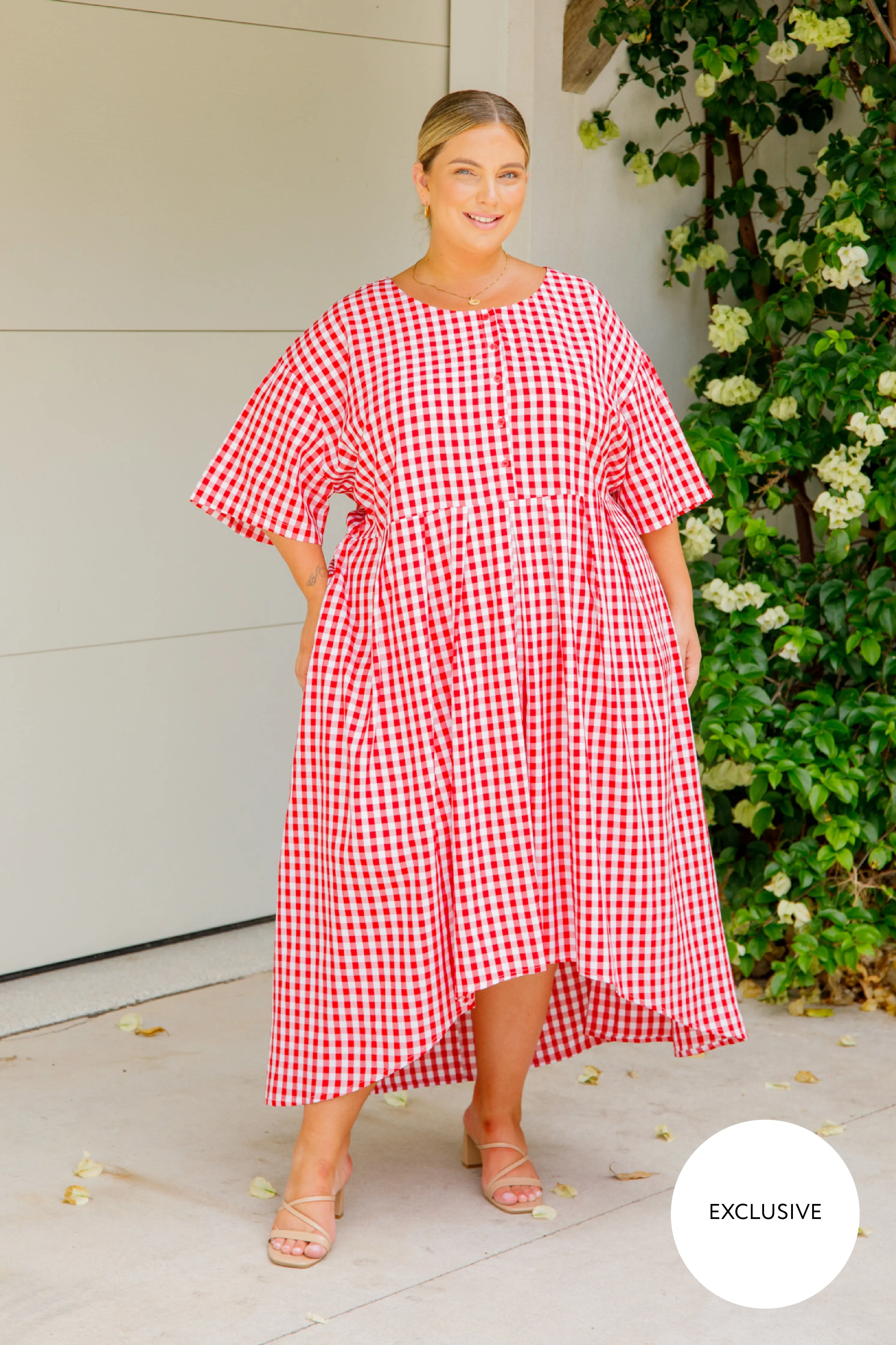 Maia Dress | Red Gingham